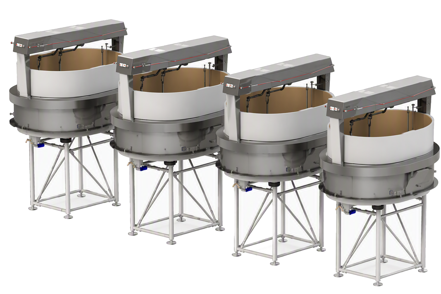Cuves de fabrication : rondes, double O ouvertes ou fermées, demi-cylindriques
